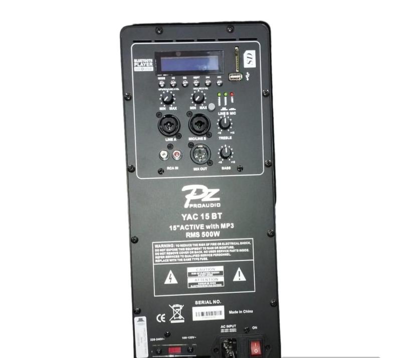 Caixa Ativa Pz Audio Yac 15 Bluetooth Sd Usb 500Wrms C/Tripe